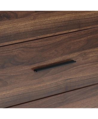 Modern Walnut Finish 5-Drawer Chest, Engineered Wood Storage Dresser with Rounded Corners