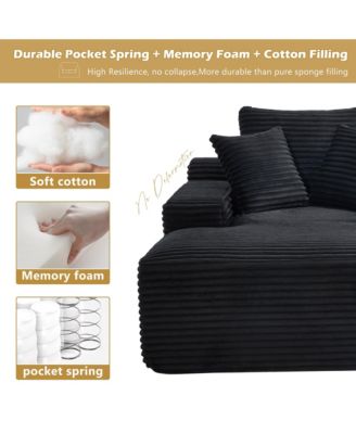 67 Inch White Velvet Chaise Lounge Chair with 9.9 Inch Wide Armrests and Deep Seat for Living Room