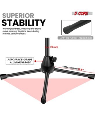 Mic Stand 2Pcs Adjustable Microphone Stands Floor w 180° Rotating Telescoping Metal Boom Arm