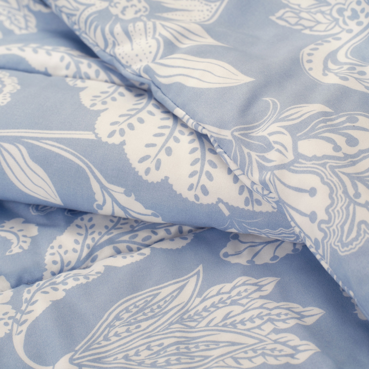 Chanasya Premium Paisley Floral Comforter Set – Soft Blue Gray Modern Microfiber Bedding – 3 Piece Set with 1 Comforter and 2 Pillow Sha