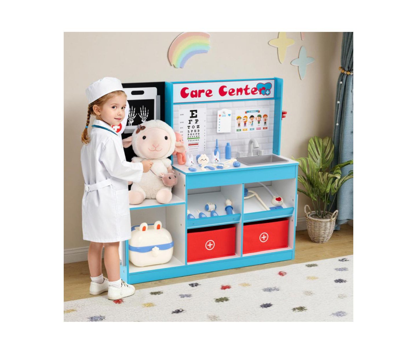 Детский игровой набор HONGGE Medical Center X-Ray and ECG Tools 7-Piece Playset, Ages 3+, цвет: Синий — фото 2