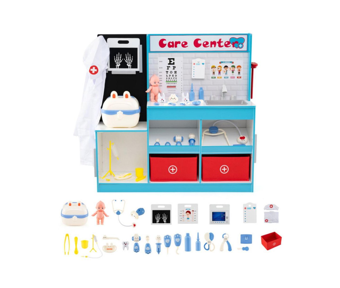 Детский игровой набор HONGGE Medical Center X-Ray and ECG Tools 7-Piece Playset, Ages 3+, цвет: Синий — фото 1