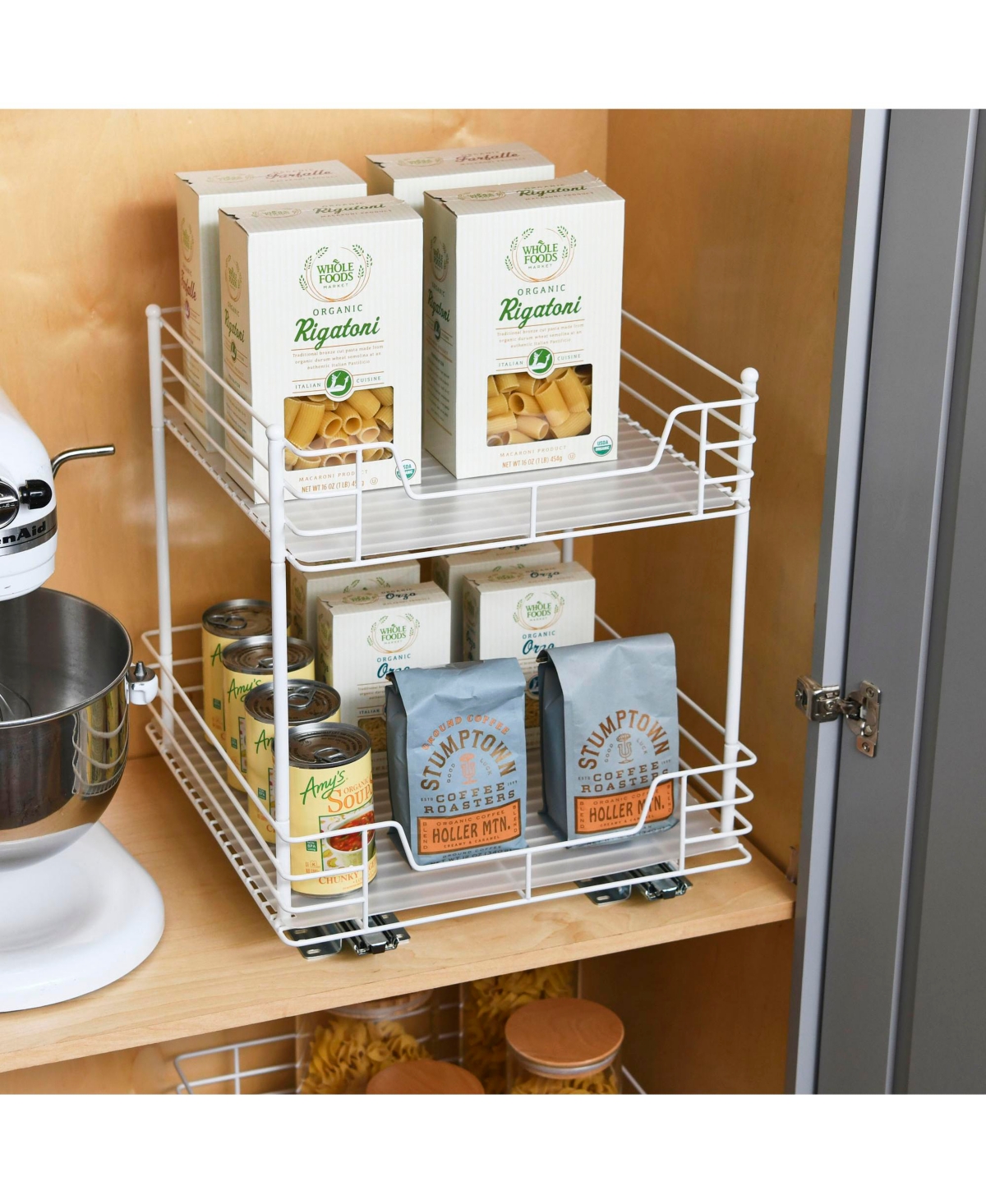 Household Essentials Glidez Steel Pull-Out Storage Organizer, 2 -Tier Design