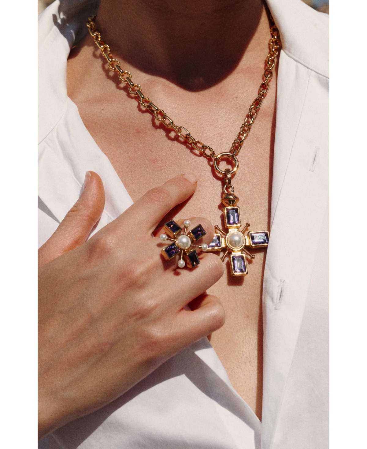Retro Chic Byzantine Cross Ring