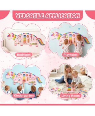 Kids Montessori Sensory Wall Busy Board with Eleven Learning Activities