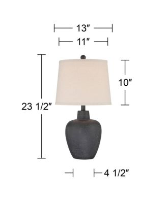 Romeo 23 1/2" High Jar Small Modern Coastal Accent Table Lamps Set of 2 Stone Gray Finish Living Room Bedroom