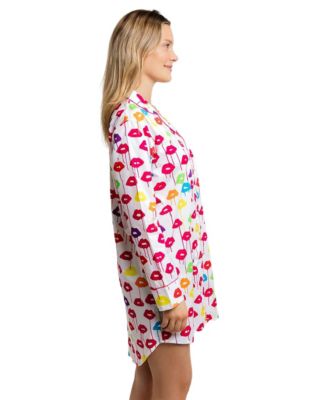 Women's Organic Cotton Poplin Button Down Pajama Night Shirt