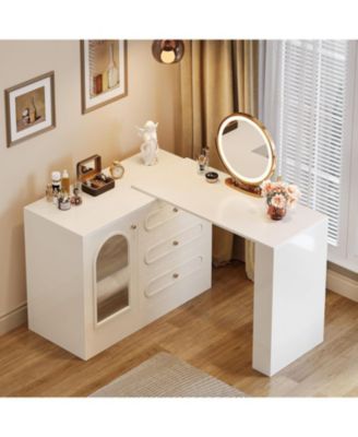 78-Inch Vanity Desk  3 Drawers, with Reversible Cabinet
