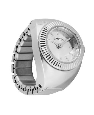 Women's 48946 Mini Ring Watch Quartz 2 Hand Silver Dial Watch