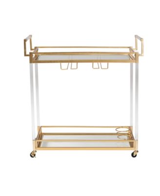 Savannah 15.9" Glass Contemporary Wine Cart