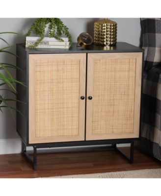 Declan 15.7" Rattan Mid-Century Storage Cabinet