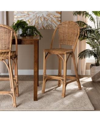 Neola 22" Rattan Bohemian Bar Stool