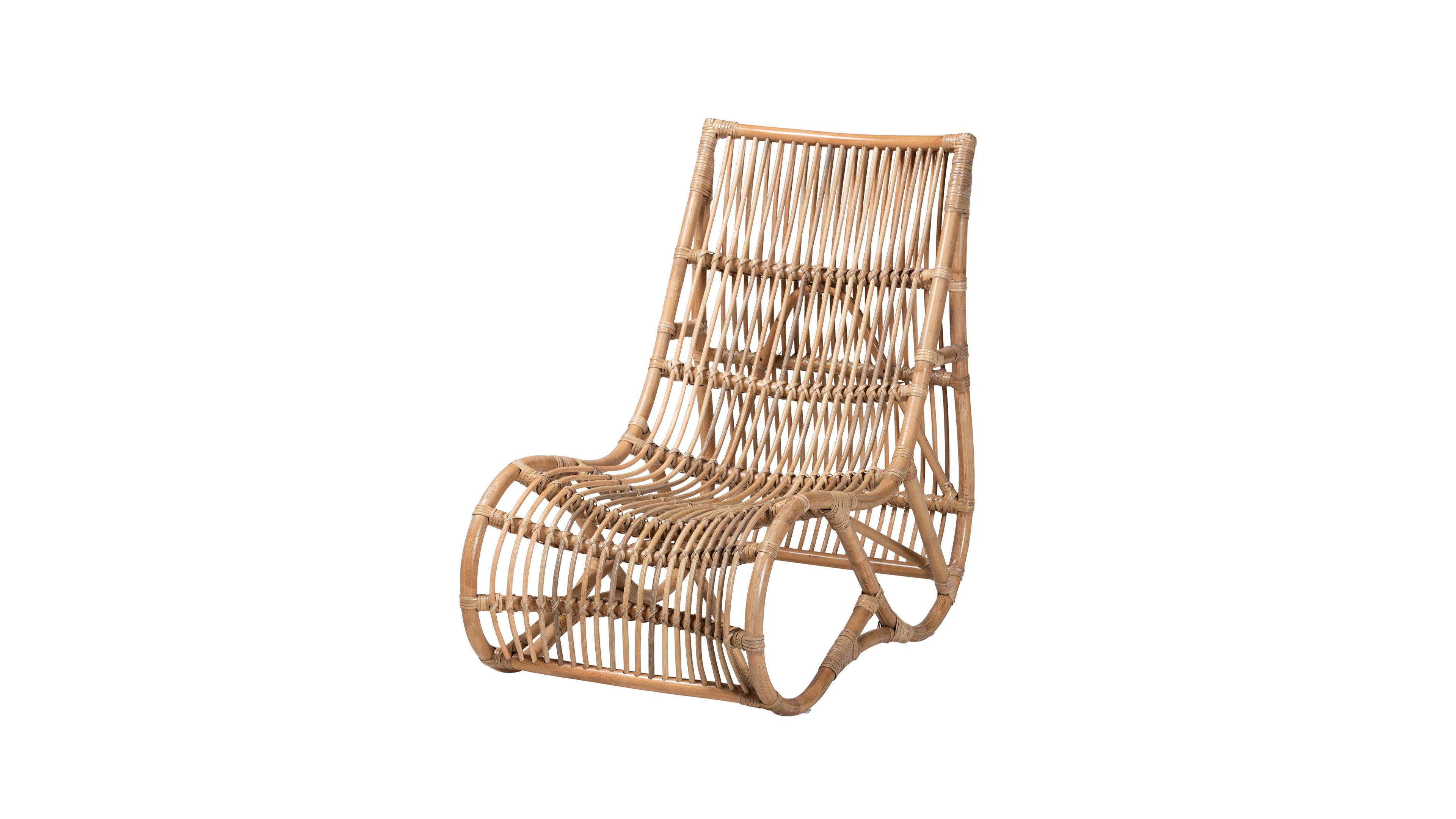 Furniture Genera 36" Rattan Bohemian Lounge Chair