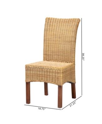 Shamara 21.25" Rattan Bohemian Dining Chair