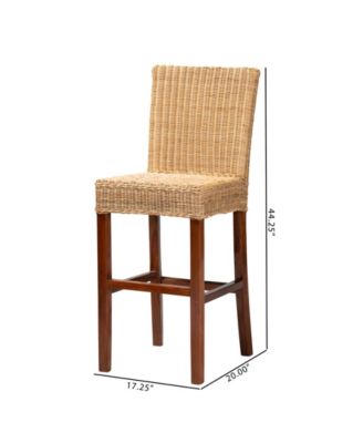 Racquel 44.25" Rattan Bohemian Bar Stool