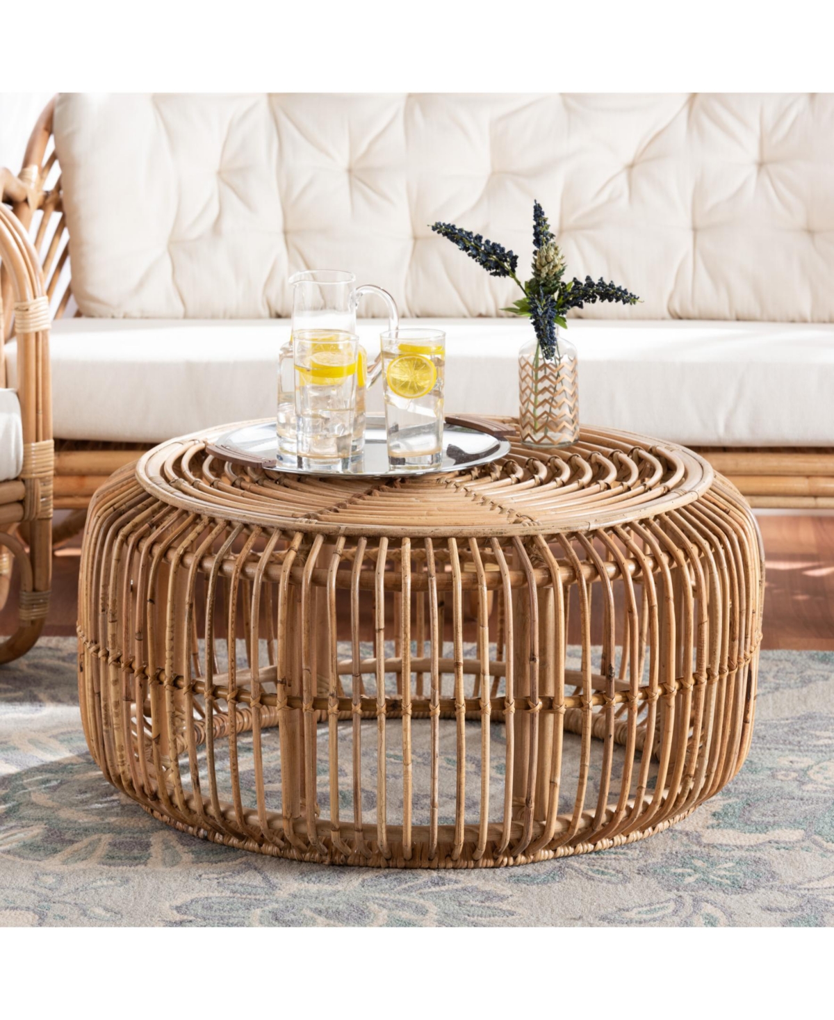 Furniture Aliane 30" Rattan Bohemian Coffee Table