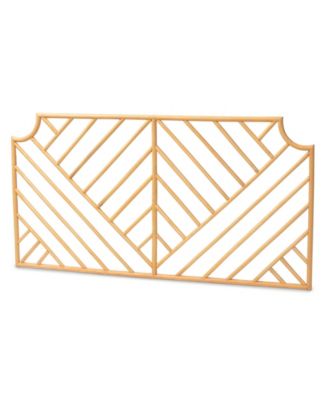 Giza 63.8" Bohemian Natural Brown Rattan Queen Wall-mount Headboard