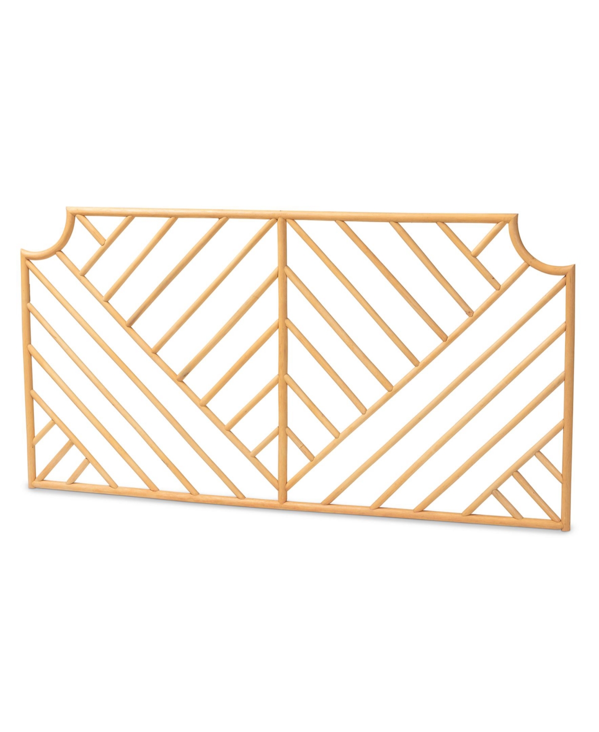 Furniture Giza 63.8" Bohemian Natural Brown Rattan Queen Wall-mount Headboard