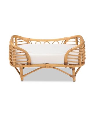 Malino 23.6" Rattan Bohemian Pet Bed with Cushion