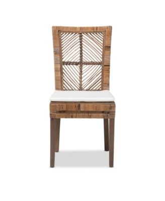 Laluna 21.7" Rattan Bohemian Dining Chair with Cushion