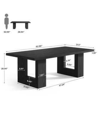 Home Office Desk, 62.99" Large Farmhouse Executive Desk, Computer Table, Writing Table