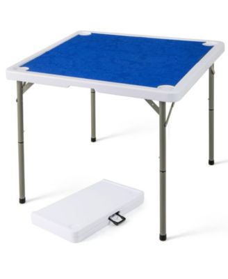 35-Inch Folding Mahjong Table for 4 Players with Cup Holders and Card Slots