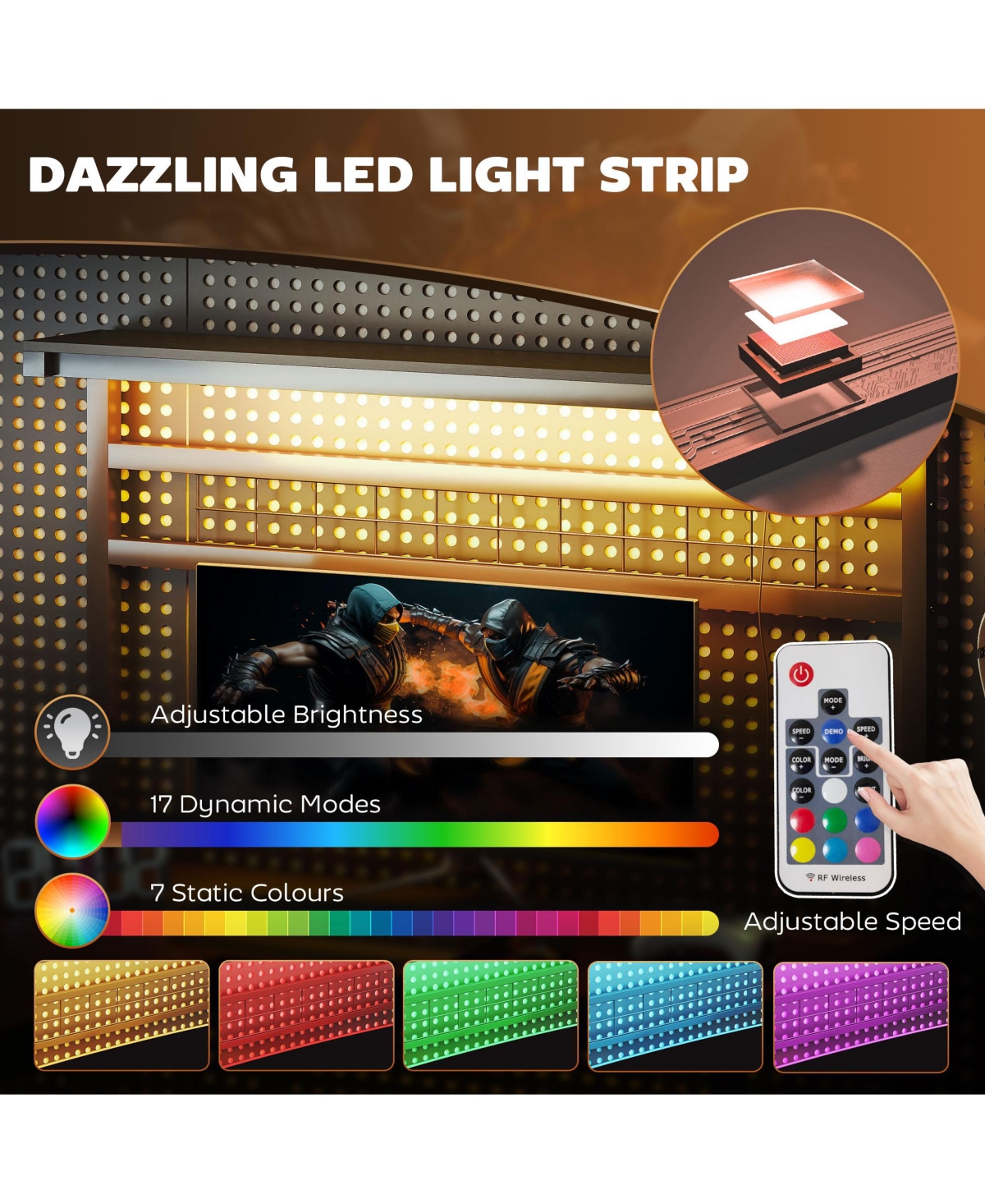 Homcom L Shaped Desk, Convertible Corner Desk for Small Space,