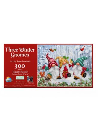 Three Winter Gnomes 300 piece Jigsaw Puzzle for Adults Christmas