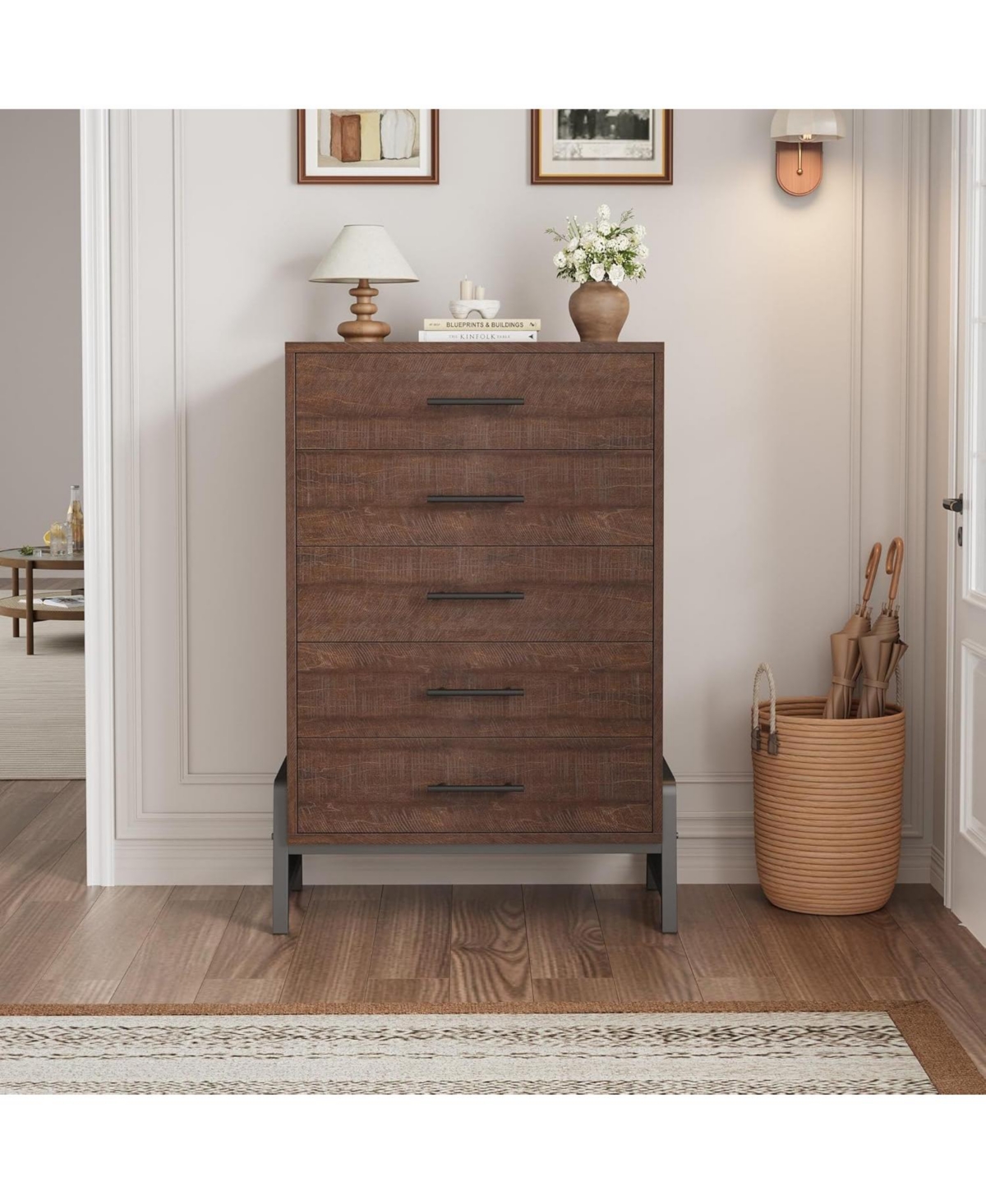gaomon Tall Multi-Drawer Wooden Bedroom Dresser Freestanding Storage Organizer