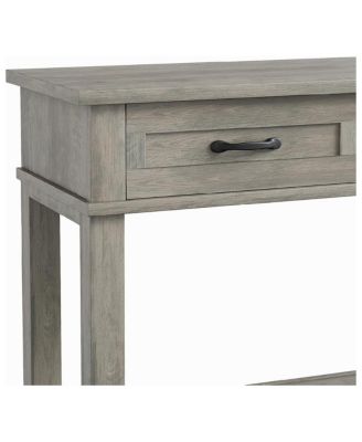 52" Console Table Entryway Table with 3 Storage Drawers, 3-Tier dustrial Metal Sofa Table Behind Couch Table, Hallway Table forEntryway, Brown