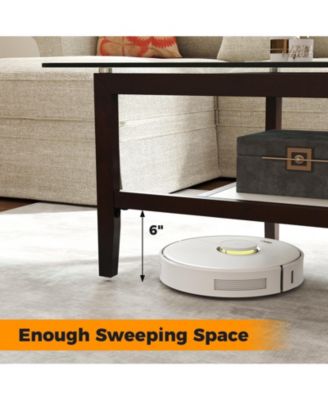 2-Tier Glass Coffee Table w/ Storage Shelf Solid Rubber Wood Legs for Office