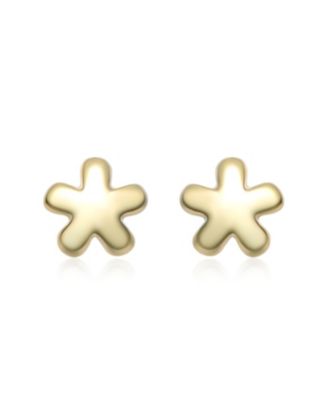 Kids 14K Gold Plated Star Dainty Five-Point Design Stud Earrings