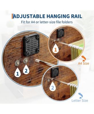 4 Drawer File Cabinet with Lock, Wooden Locked File Cabinets Printer Stand for Home Office, Lockable Filing Cabinet