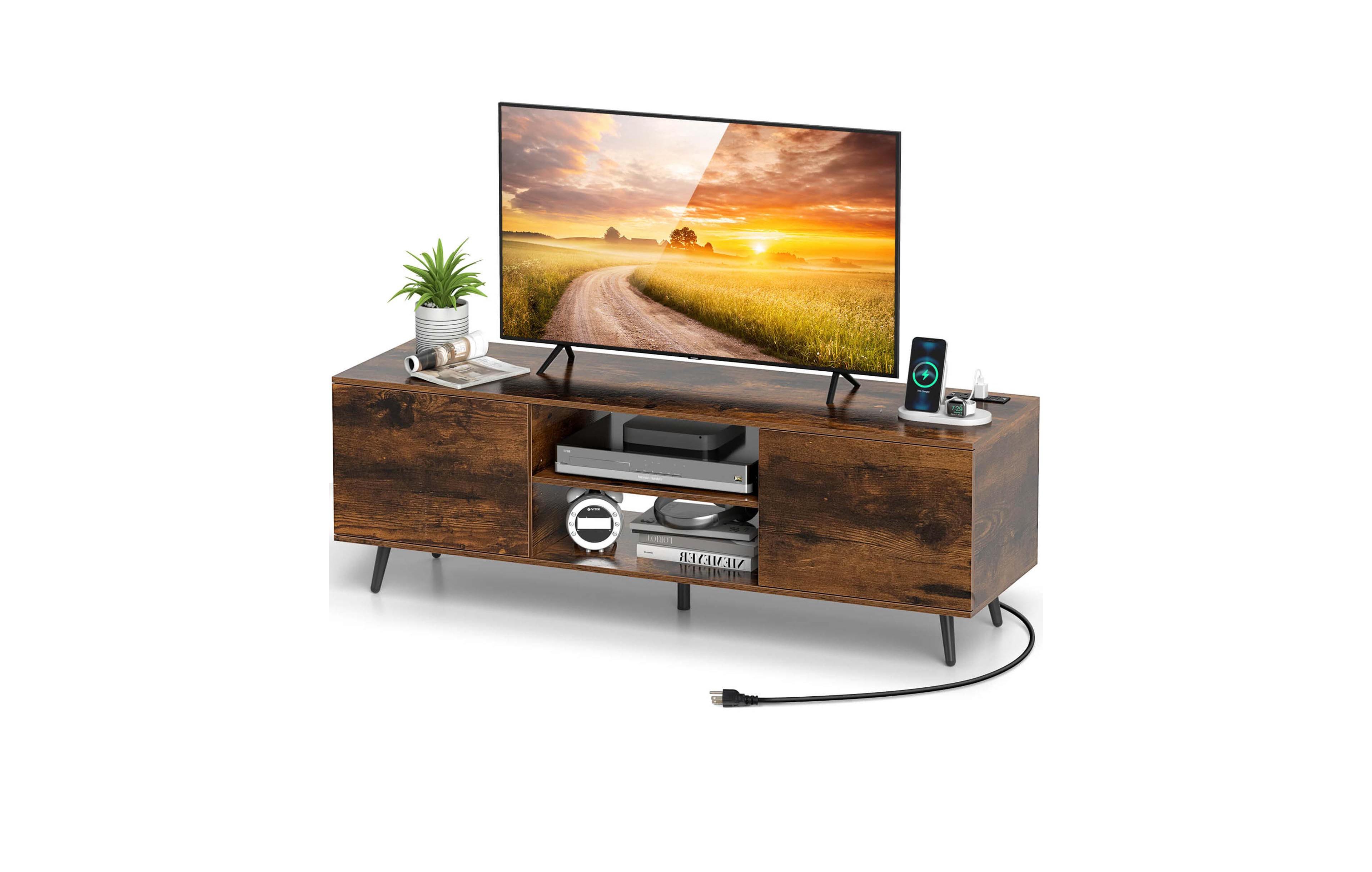 Costway Tv Stand for 60" TVs Mid Century Modern Media Console Table