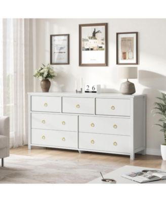 7 Drawer Dresser for Bedroom, 54 in Wide Dresser, Chest of Drawers