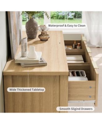 Fluted Dresser for Bedroom with 7 Drawers, 47.24" Wide Modern Chest Drawers