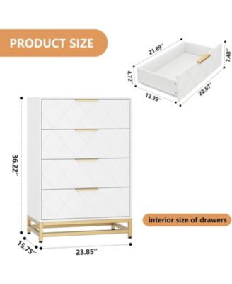 4-Drawer Engineered Wood Soft-Close Glides, Anti-Tip Kit, Space-Saving Design Tall Dresser