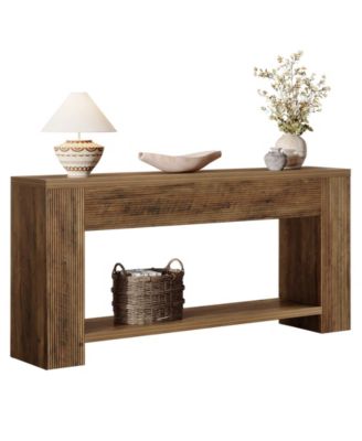 70.9-Inch Console Tables for Entryway, Narrow Wooden Long Sofa Table Behind The Couch, Rustic Brown