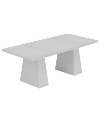 63-Inch Dining Table with Double Pedestal Base, Modern Kitchen Tabl, Espresso Brown