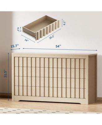 Fluted Dresser for Bedroom with 8 Drawers