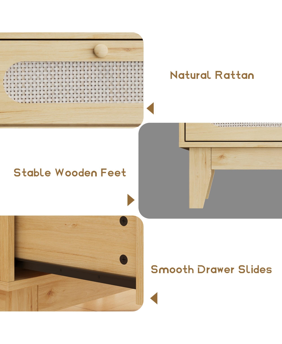 Gaomon 3 Drawer Dresser for Bedroom, Wide Modern Chest of Drawers