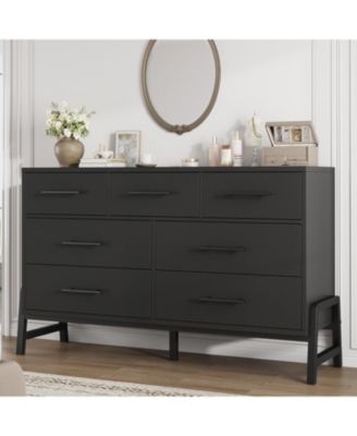 52" Wide 7-Drawer Bedroom Dresser, Modern Storage Chest for Entryway, Bedroom, or Living Room