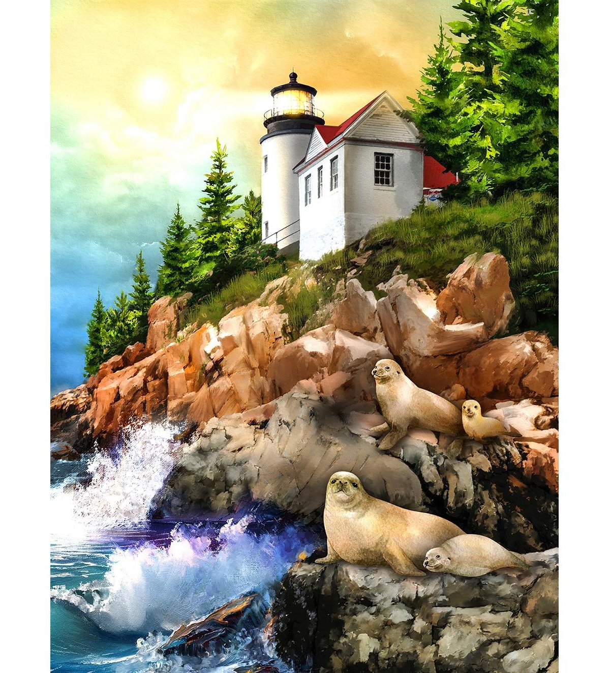 SunsOut Bass Harbor Light Station 500 piece Jigsaw Puzzle for Adults