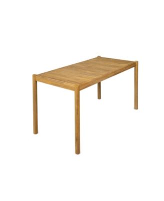 Classic Patio Solid Wood Dining Table – Durable Acacia Wood, Light Teak Finish, Weather-Resistant, Includes 1 Table with Installation Kit