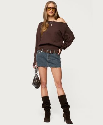 Women's Off Shoulder Oversized Sweater