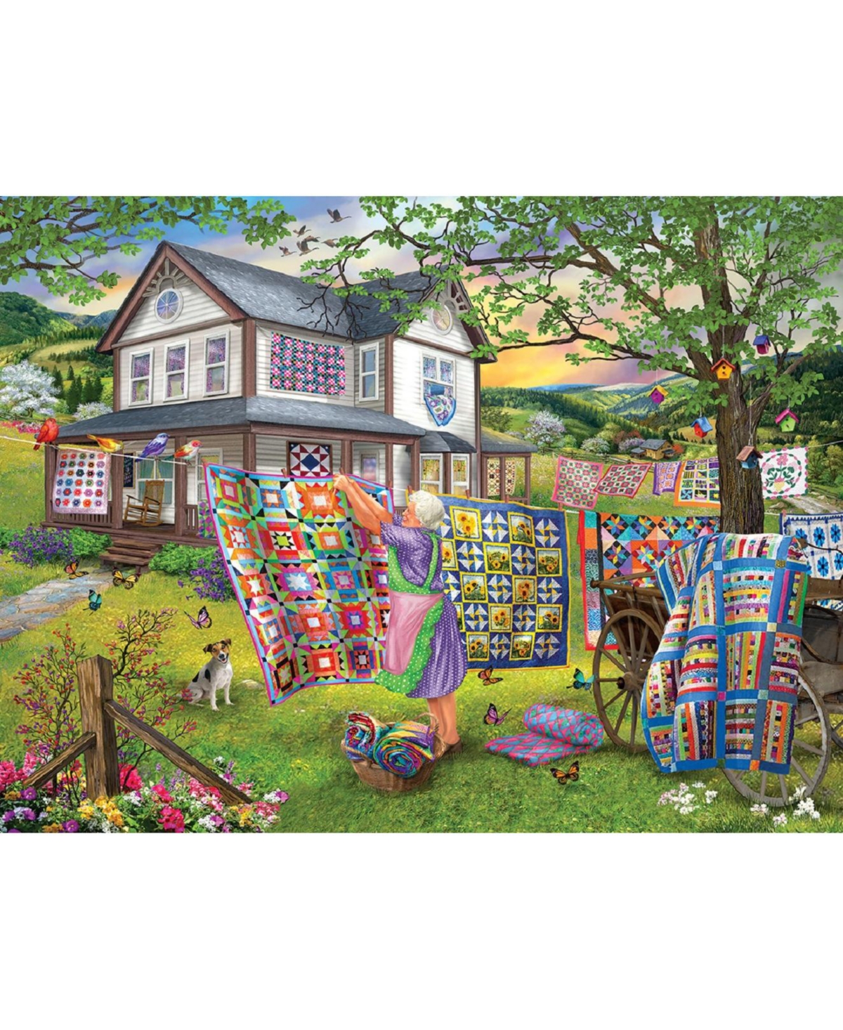 SunsOut Grandma's Quilts 500 piece Jigsaw Puzzle for Adults