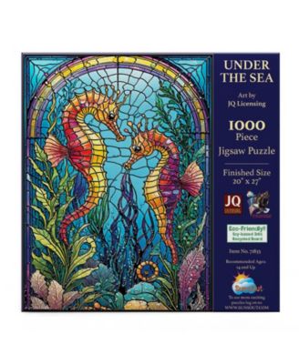 Under the Sea Stained Glass 1000 piece Jigsaw Puzzle for Adults.