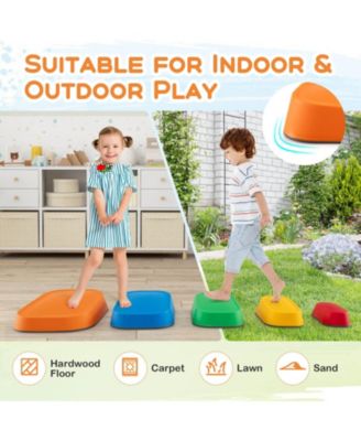 5 Pcs Balance Stepping Stones for Kids with Non-Slip Surface and Edging