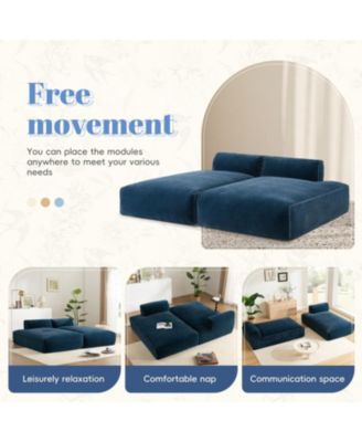 Streamdale 72" Modular Sofa Bed, Right-Facing, Foam-Filled, Free Combination