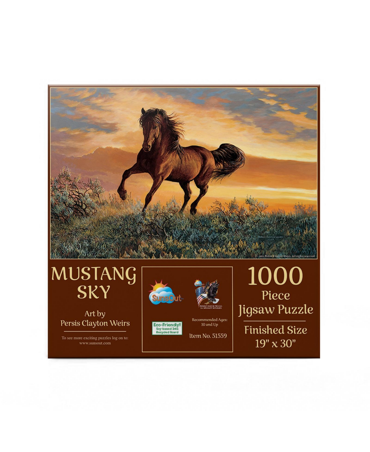 SunsOut Mustang Sky 1000 piece Jigsaw Puzzle for Adults